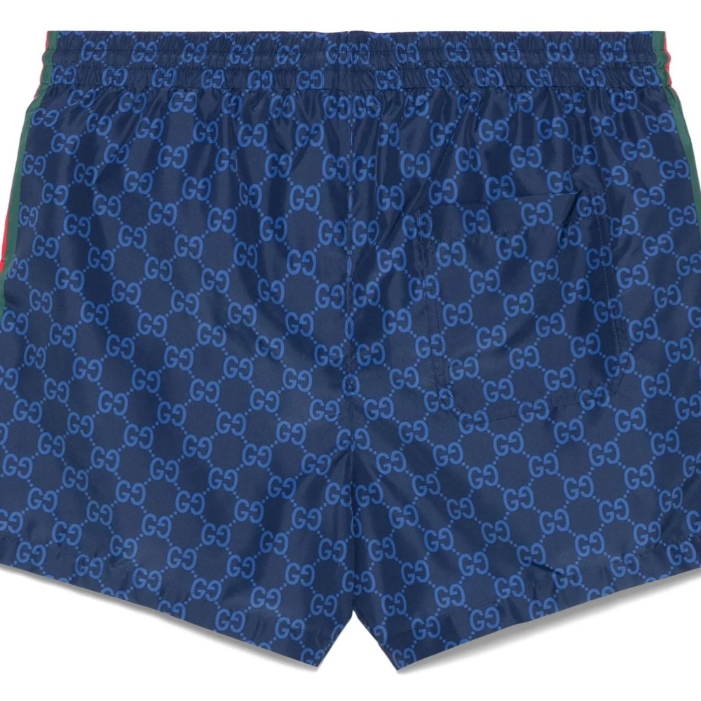 Gucci Navy Monogram Patterned Shorts